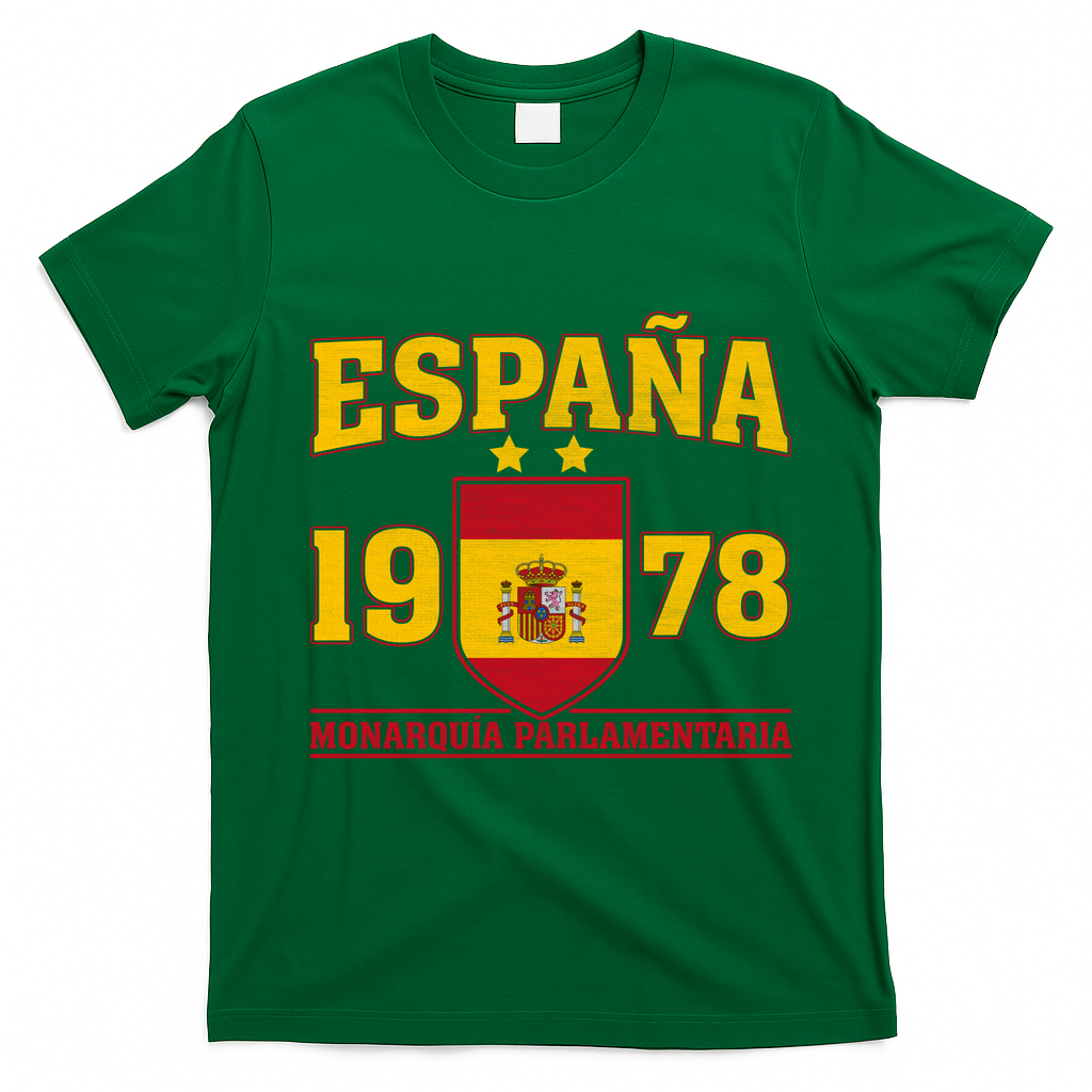 Español 1978 Monarquía Parlamentaria Spain Soccer T-Shirt - Irish Green