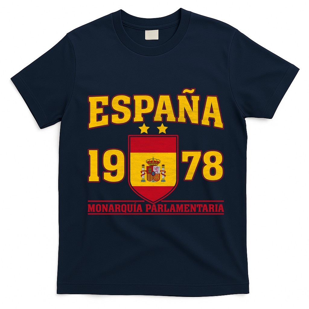 Español 1978 Monarquía Parlamentaria Spain Soccer T-Shirt - Navy Blue