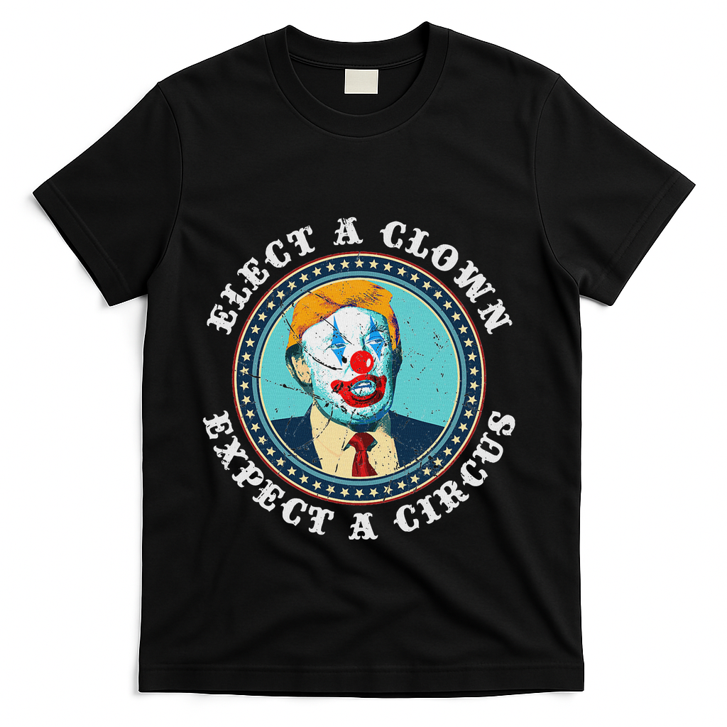 Elect A Clown Expect A Circus Anti Trump T-Shirt - Black