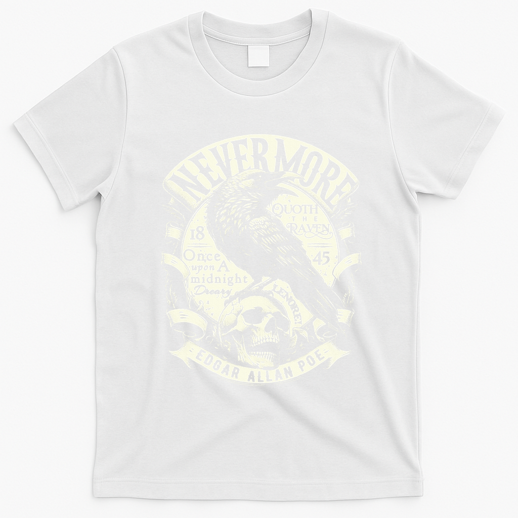 Edgar Allan Poe Quoth The Raven T-Shirt - White