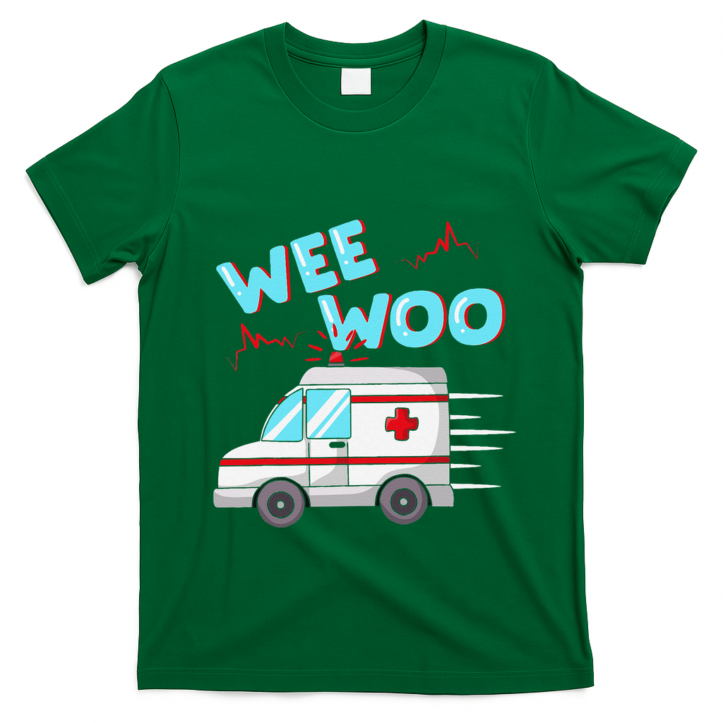 Ems Ambulance Wee Woo Paramedic Emt Gift Boo Boo Bus T-Shirt - Irish Green