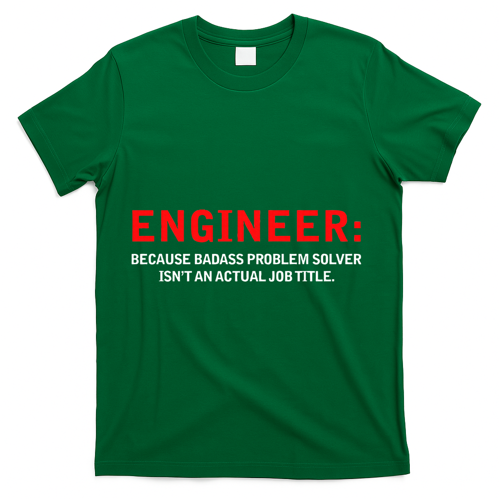 Engineer Because Badass Problem Solver Isn’t An Actual Job T-Shirt - Green