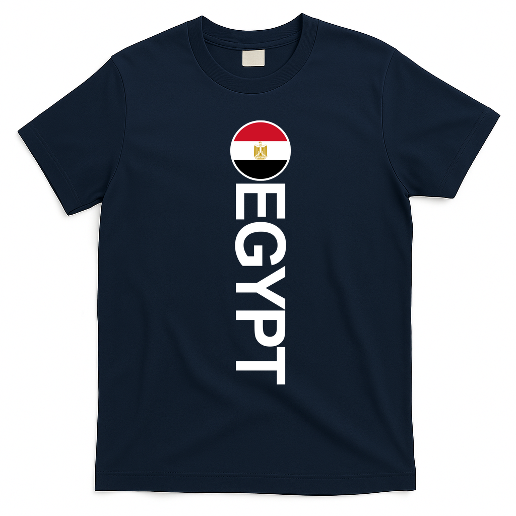 Egypt Country Flag Vertical T-Shirt - Navy Blue