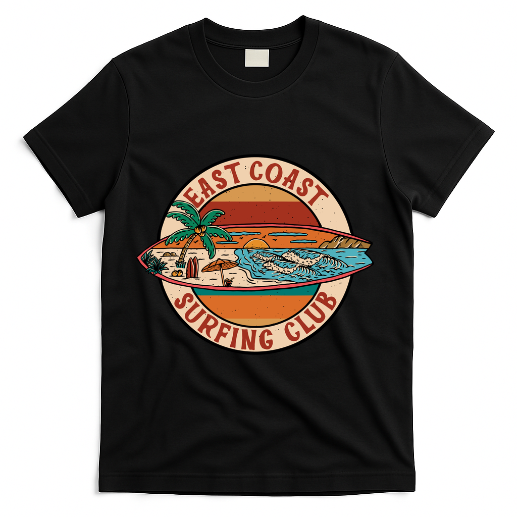 East Coast Surfing Club Summer Paradise T-Shirt - Black