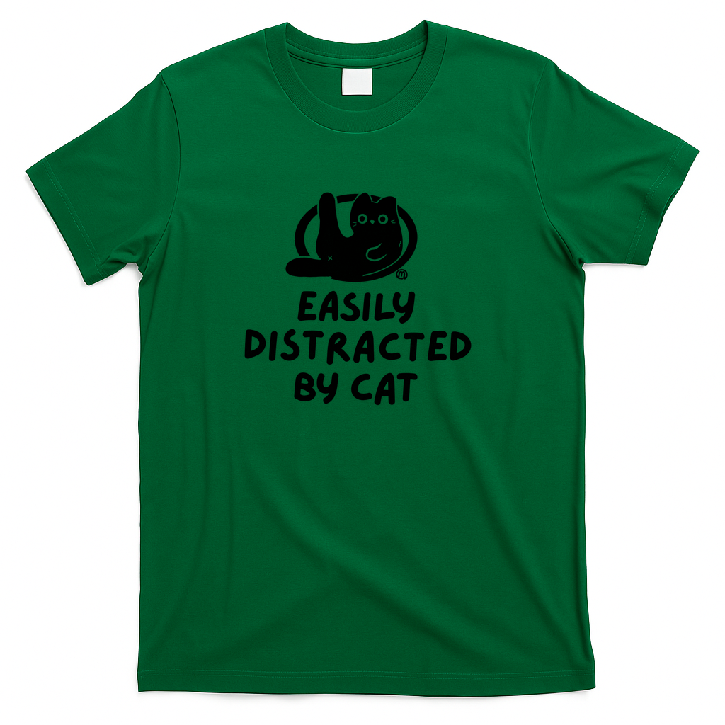 Easily Distracted By Cat - Green