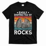 Easily Distracted By Rocks Collector Mineral Retro Geologist T-Shirt