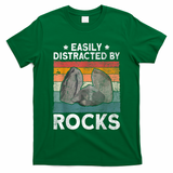 Easily Distracted By Rocks Collector Mineral Retro Geologist T-Shirt