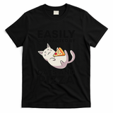 Easily Distracted By Cats And Pizza Kawaii Cat Lovers Gift T-Shirt