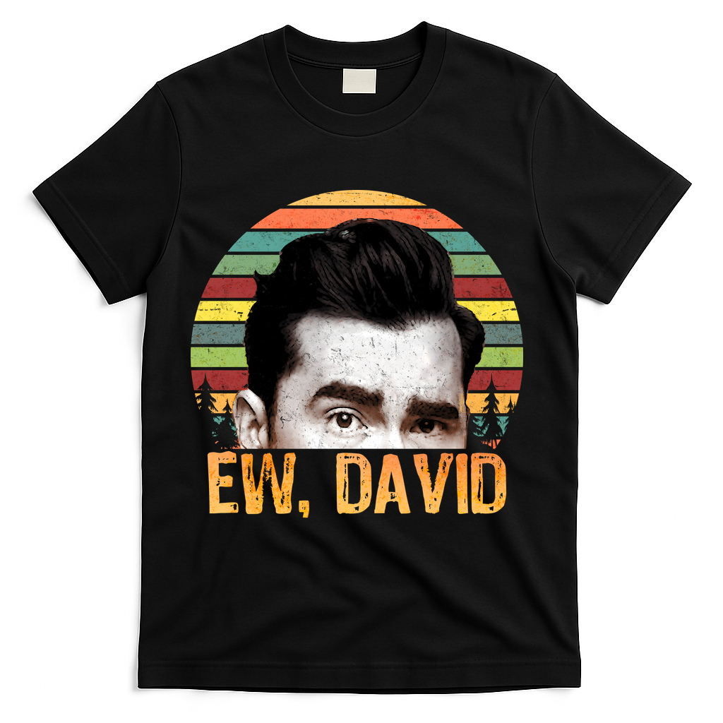Ew David Funny Retro T-Shirt - Black