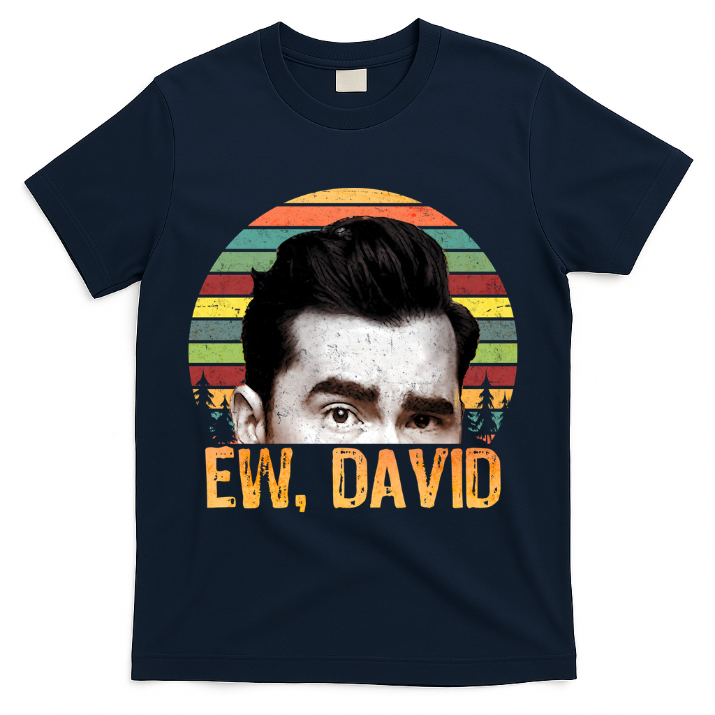 Ew David Funny Retro T-Shirt - Navy