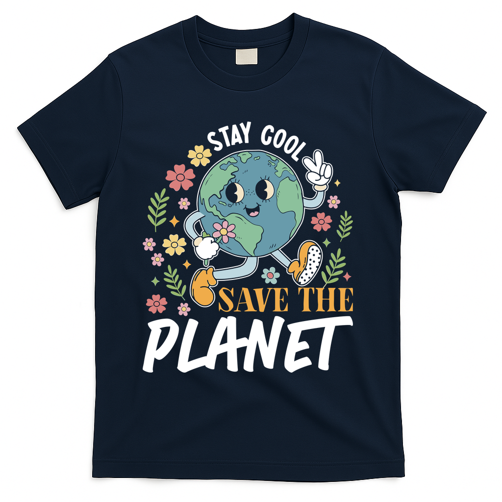 Earth Day Save The Planet T-Shirt - Navy