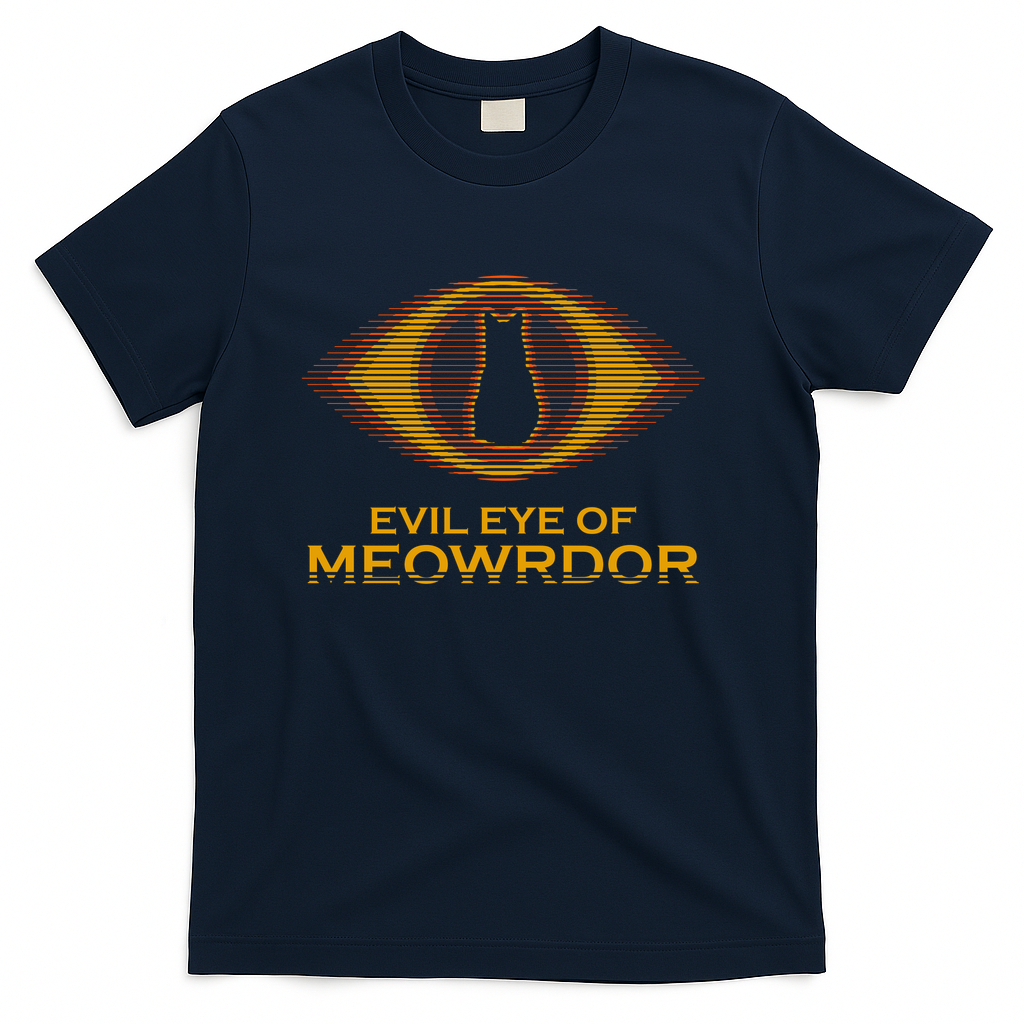 Evil Eye of Meowrdor Cat Parody - Navy