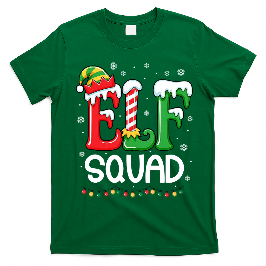 Elf Family Christmas Matching Xmas Elf Squad T-Shirt - Irish Green