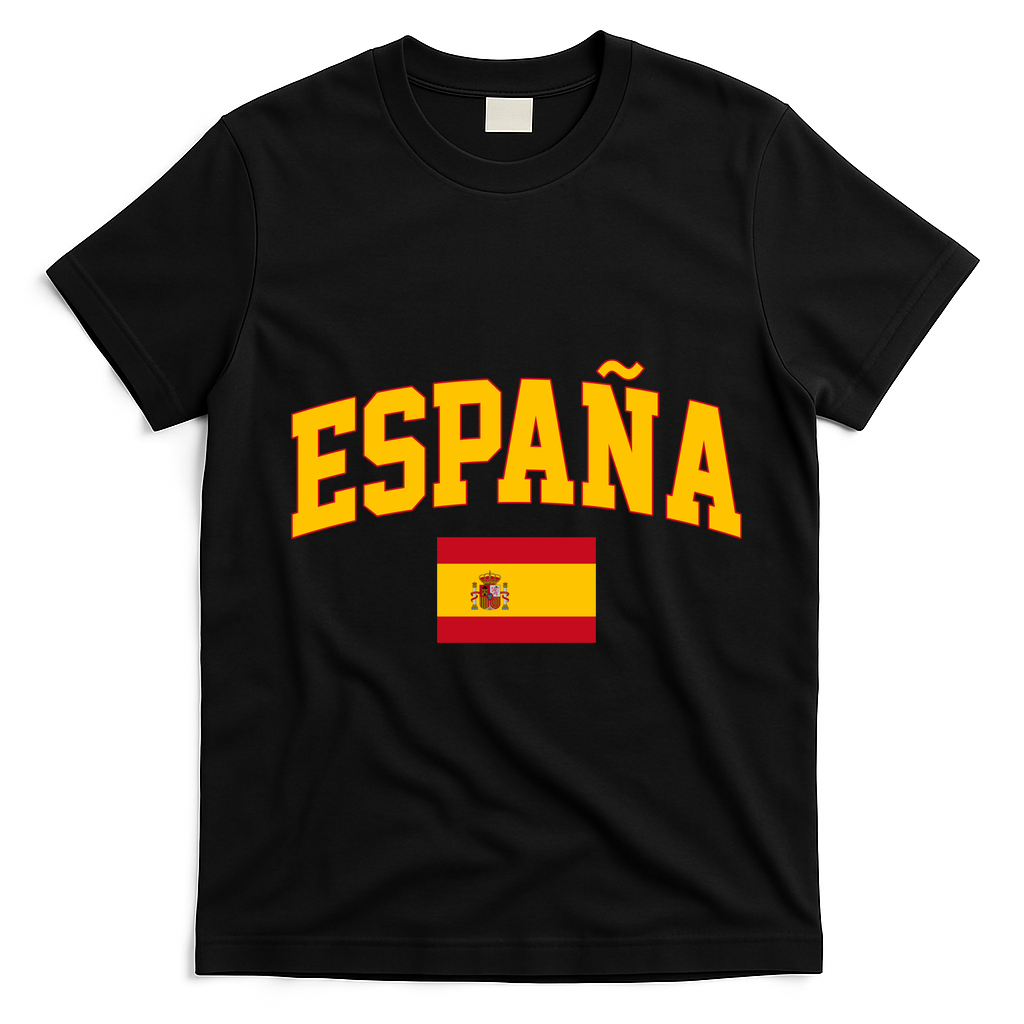 Espana Flag Spain Pride T-Shirt - Black