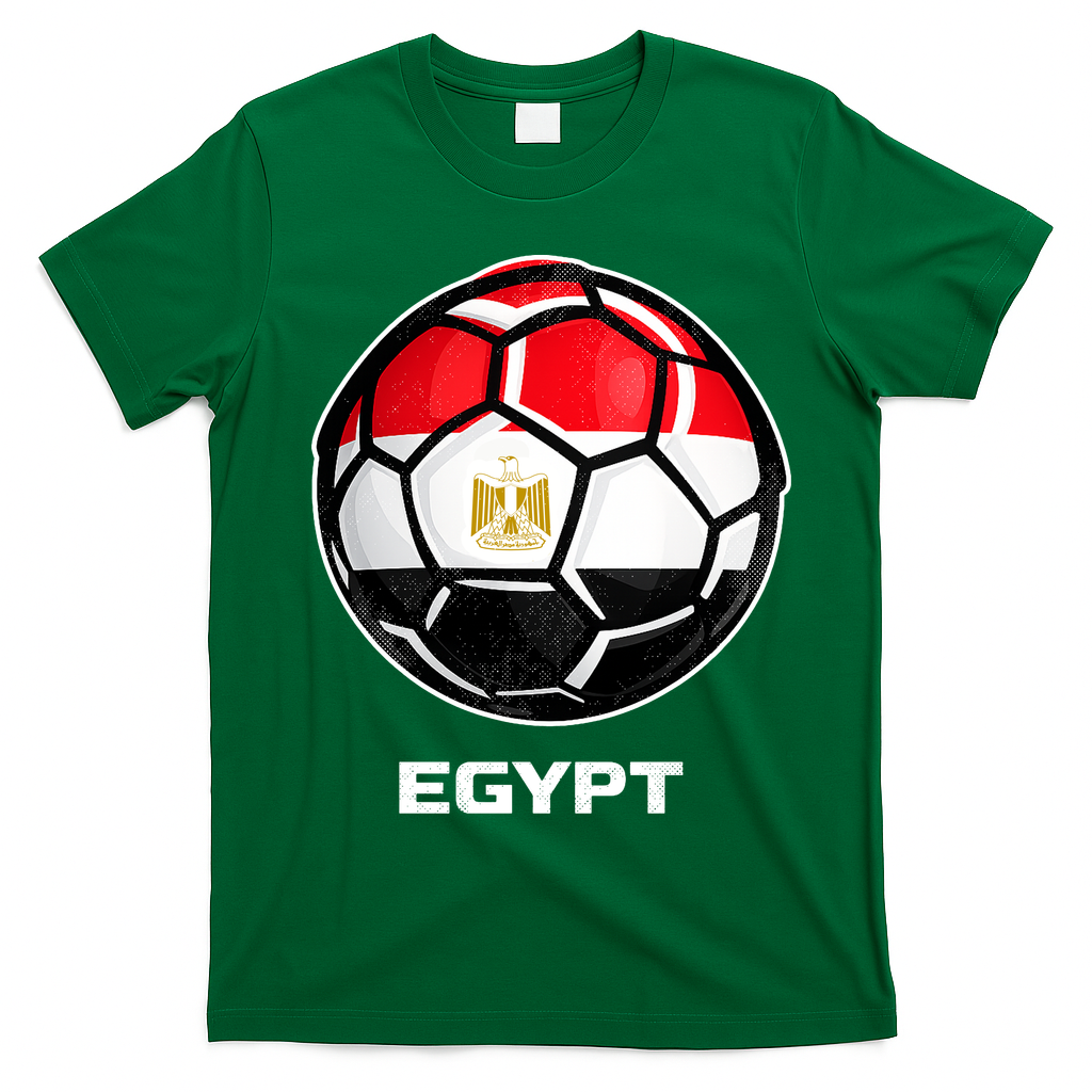 Egypt Flag Soccer Ball Vintage T-Shirt - Irish Green