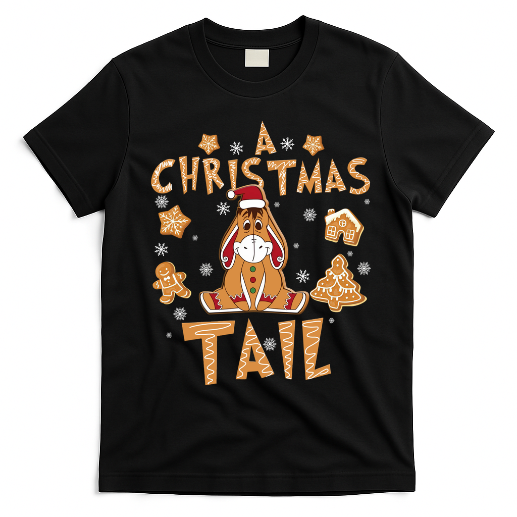 Eeyore Gingerbread Christmas Eeyore Gingerbread T-Shirt - Black