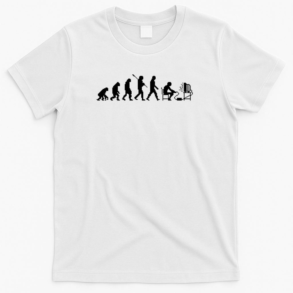 Evolution Gamer Pixel (Dark Color) - White