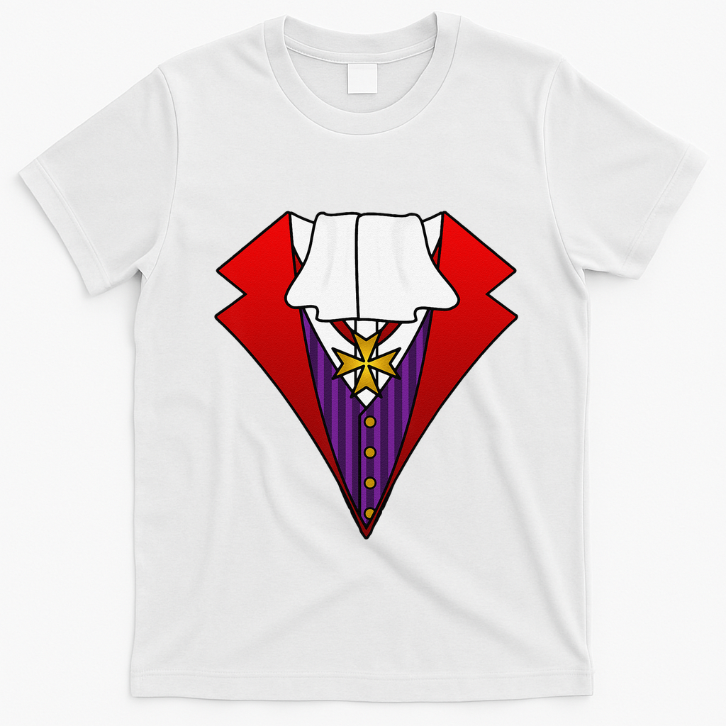 Easy Halloween Costumes Dracula Tuxedo Vampire Costume T-Shirt - White