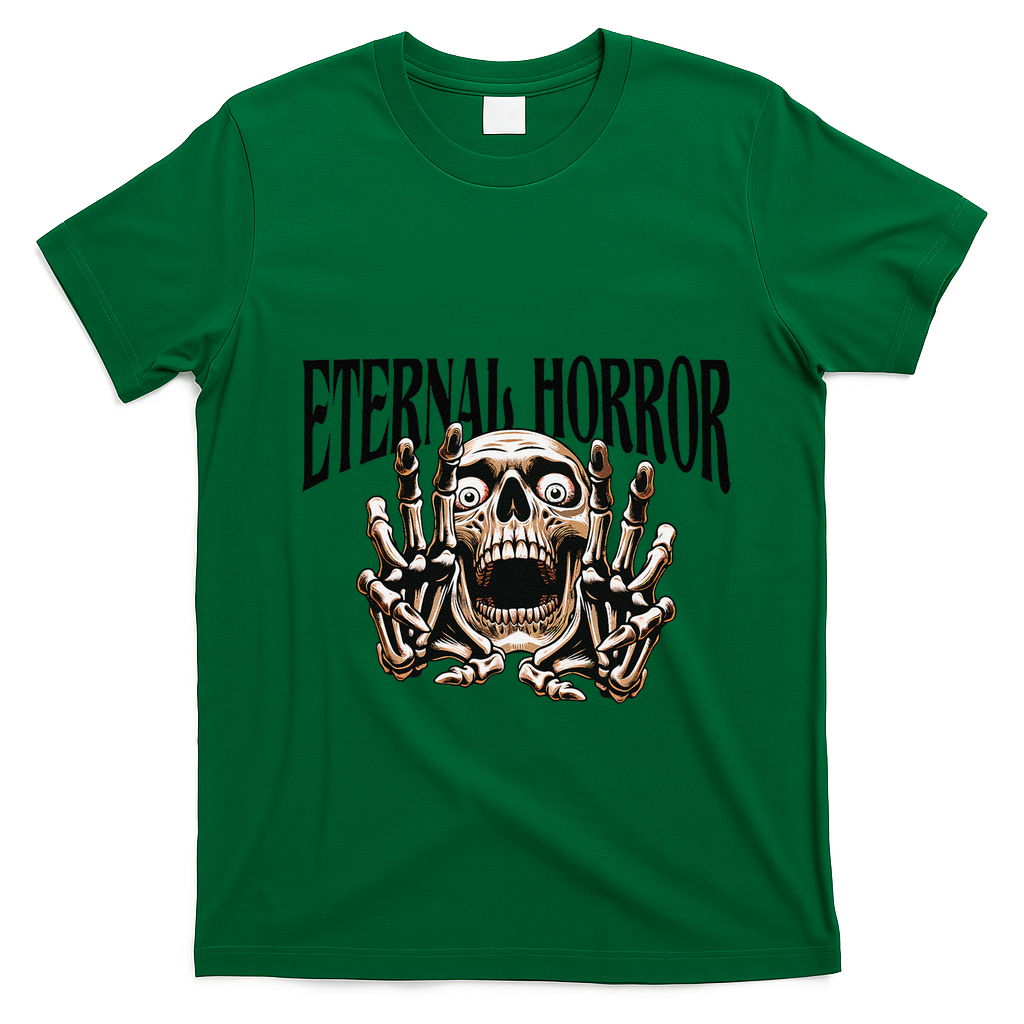 Eternal Horror Creepy Skeleton Screaming Dark Horror Spooky T-Shirt - Irish Green