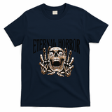 Eternal Horror Creepy Skeleton Screaming Dark Horror Spooky T-Shirt - Navy Blue