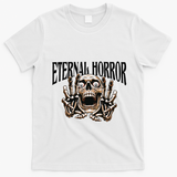 Eternal Horror Creepy Skeleton Screaming Dark Horror Spooky T-Shirt - White
