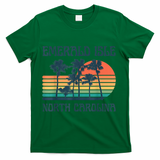 Emerald Isle North Carolina Beach Summer Vacation Vintage T-Shirt - Green