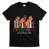 Everyone Is Welcome Here Idaho Teacher Support Lgbt Heart T-Shirt - Black