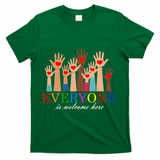 Everyone Is Welcome Here Idaho Teacher Support Lgbt Heart T-Shirt - Green