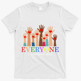 Everyone Is Welcome Here Idaho Teacher Support Lgbt Heart T-Shirt - White