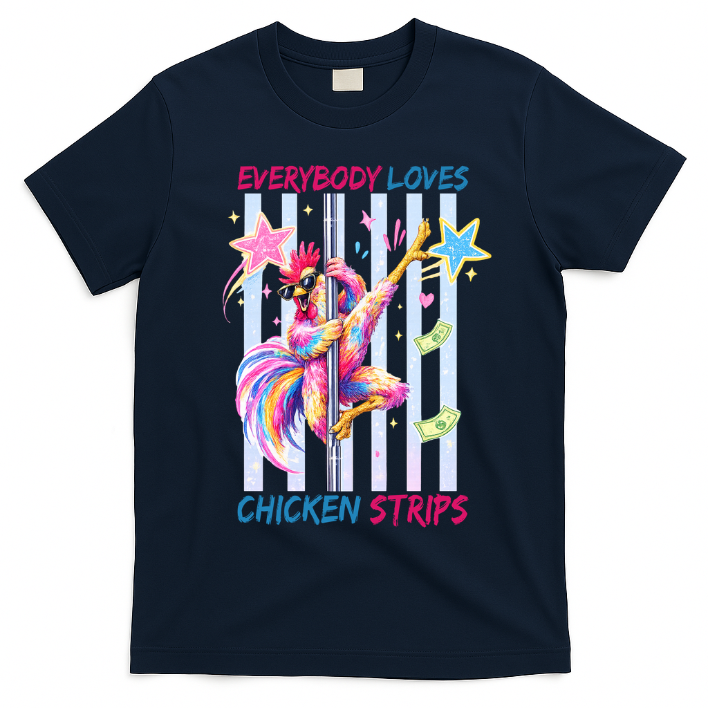 Everybody Loves Chicken Strips T-Shirt - Navy Blue