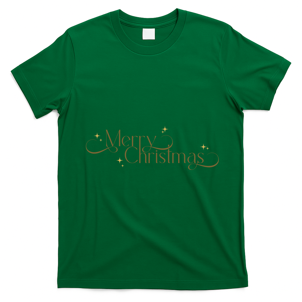 Elegant Merry Christmas T-Shirt - Irish Green