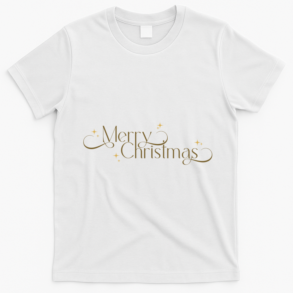 Elegant Merry Christmas T-Shirt - White