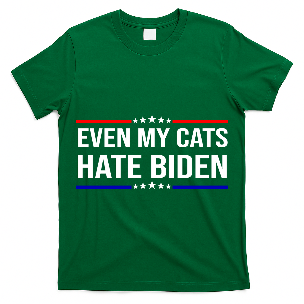 Even My Cats Hate Biden Funny Anti Biden FJB T-Shirt