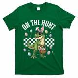 Easter On The Hunt Bunny Ears T-Rex Dinosaur  T-Shirt