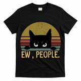 Ew People Black Cat Vintage Retro ·Funny Cat T-Shirt