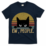 Ew People Black Cat Vintage Retro ·Funny Cat T-Shirt