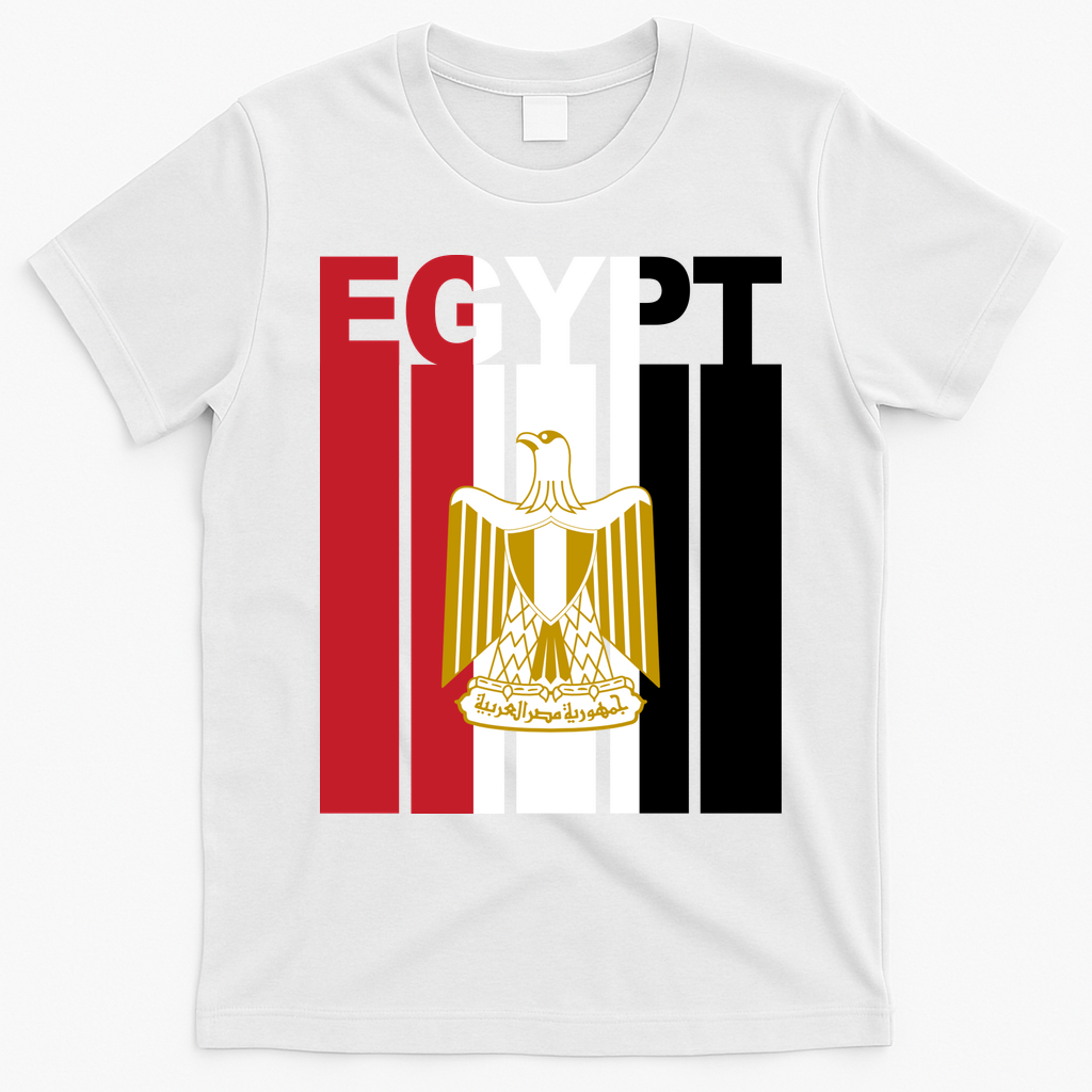 Egyptian Pride Flag National Emblem  T-Shirt - White
