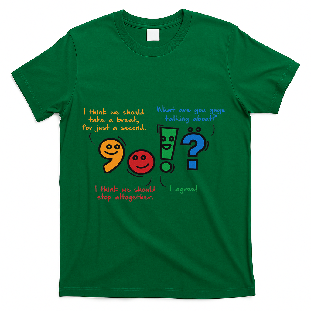 English Punctuation Funny T-Shirt - Green