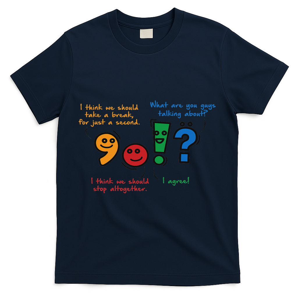 English Punctuation Funny T-Shirt - Navy