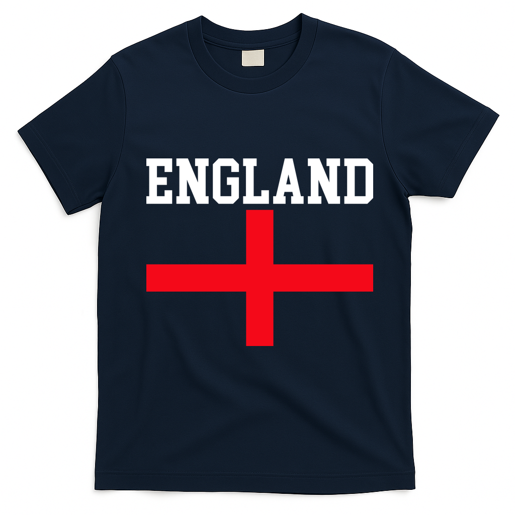 England Red Cross Flag T-Shirt - Navy Blue