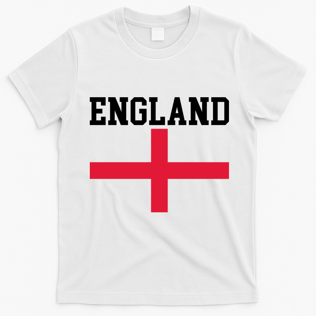 England Red Cross Flag T-Shirt - White