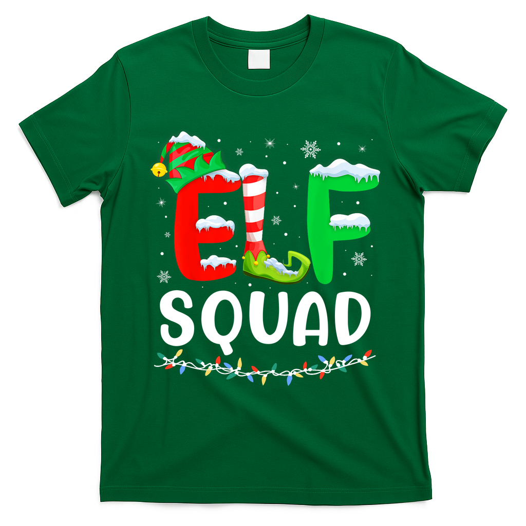 Elf Squad Christmas Festive Holiday T-Shirt - Irish Green