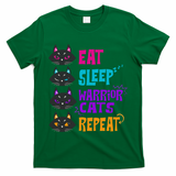 Eat Sleep Cat Warrior Repeat Cat Warrior Love Cats T-Shirt