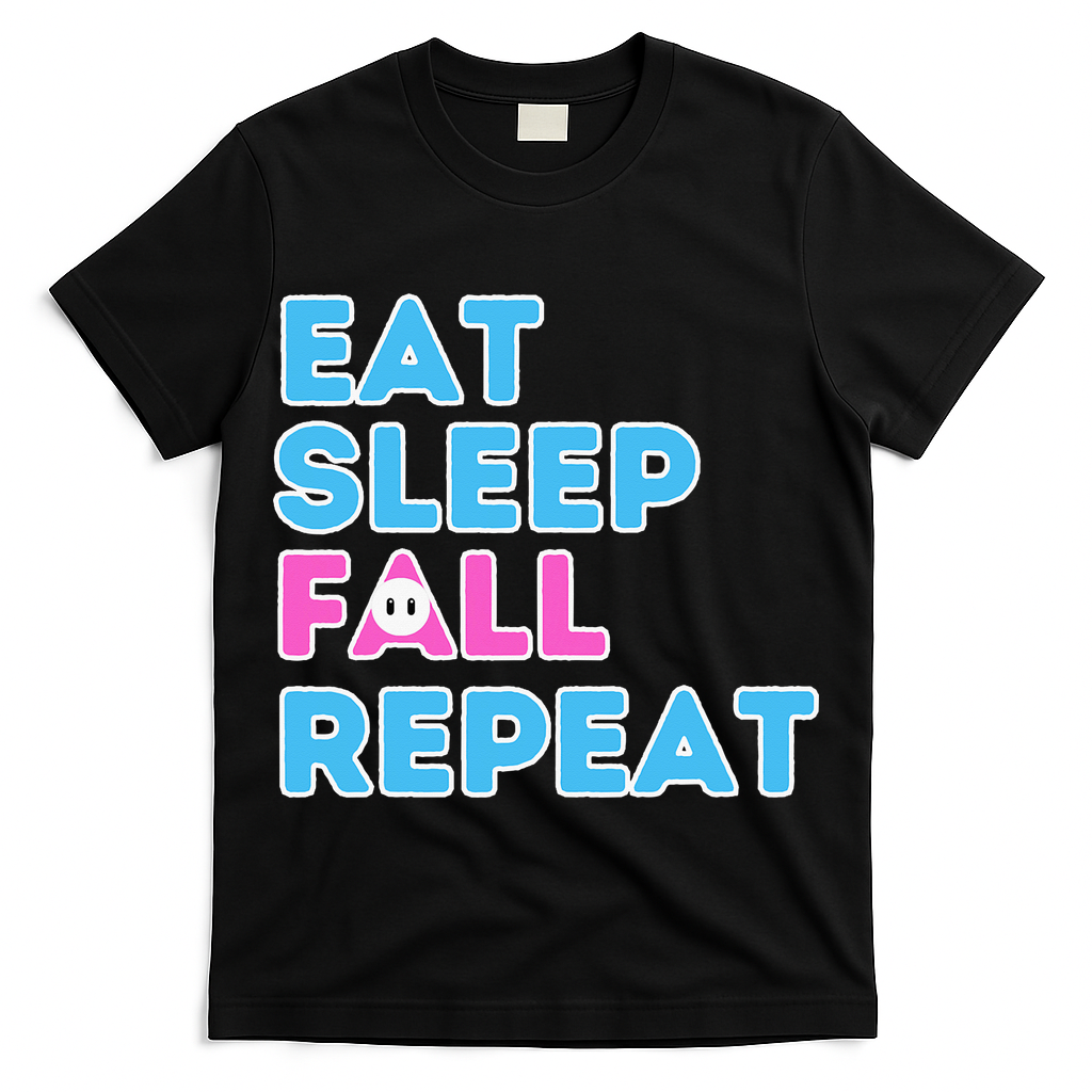 Eat Sleep Fall Repeat Video Game Guys Video Gamer T-Shirt