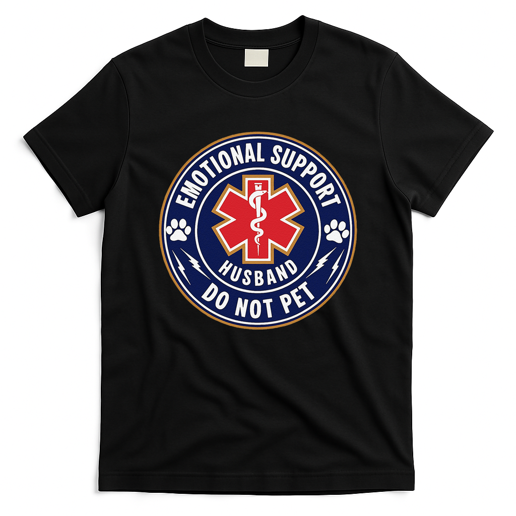 Emotional Support Husband Do Not Pet Service Dog Love Humor T-Shirt