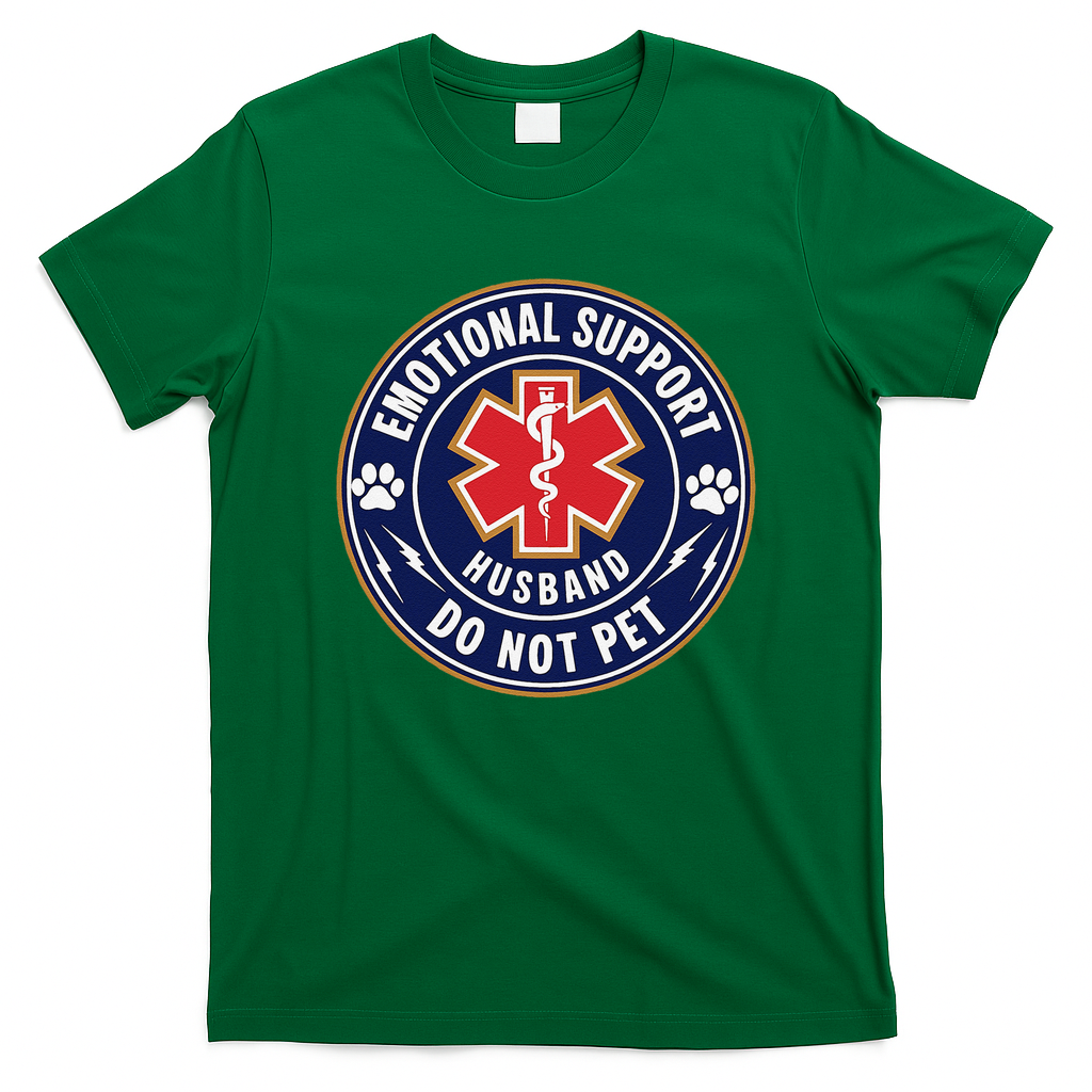 Emotional Support Husband Do Not Pet Service Dog Love Humor T-Shirt