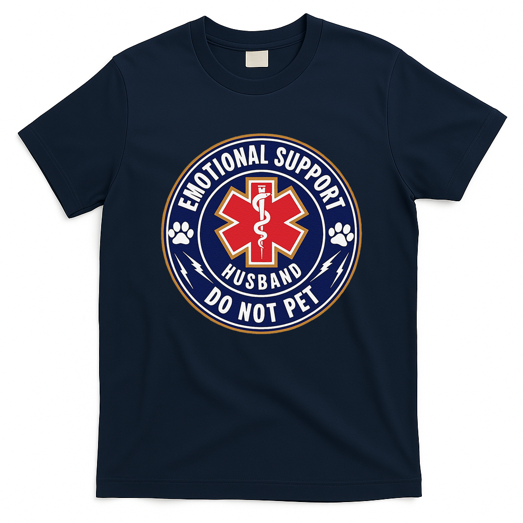 Emotional Support Husband Do Not Pet Service Dog Love Humor T-Shirt