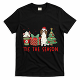 English Springer Spaniel Christmas Tis The Season Holiday T-Shirt - Black