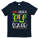 Elf Squad Second Grade Teacher Christmas 2nd Grade Teacher T-Shirt - Navy Blue