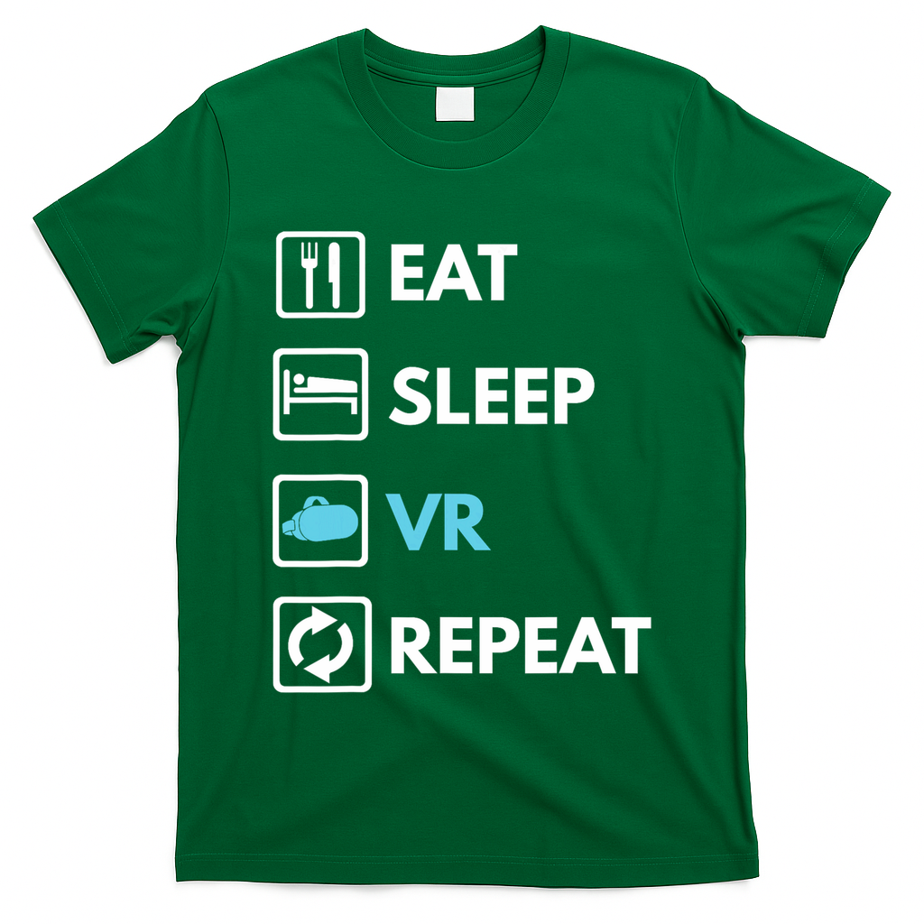 Eat Sleep Vr Repeat Funny Vr Gamer Boy Vr Athlete T-Shirt